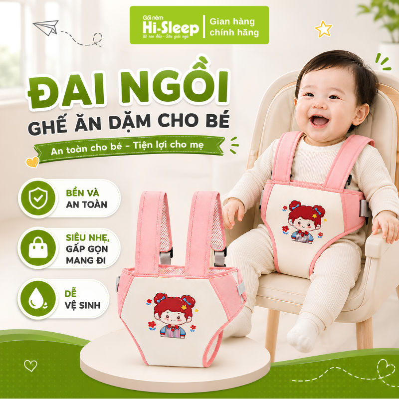 Đai Ghế Ăn Dặm Cho Bé HI-SLEEP Đai Giữ Bé Ngồi Ghế Thường Thay Ghế Ăn ...