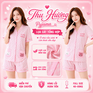 [DEAL HOT HÔM NAY] Bộ Đồ Pijama Mặc Nhà Lụa Mềm Mại Thoáng Mát Họa Tiết Love You Full Size 40-69KG