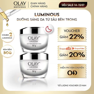 Combo 2 Kem Dưỡng Da Ban Đêm OLAY Luminous Sáng da 50g