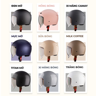 Mũ bảo hiểm 3/4 đầu Royce Helmet Xh26 kính âm cho nam và nữ đi xe máy chính hãng bảo hành 12 tháng