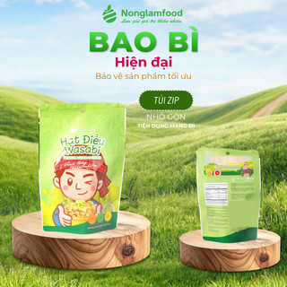 Hạt Điều Wasabi NÔNG LÂM FOOD Giòn Bùi Vị Wasabi Cay Dịu, Hạt Dinh Dưỡng, Đồ Ăn Vặt Túi 45g