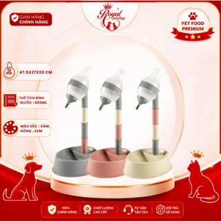 Bình nước kết hợp bát ăn tự động có khấc cho Chó Purmi Hàn Quốc