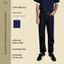 Quần Jeans Nam Form Suông Chỉ Nổi Màu Xanh Đen Basic Thanh Lịch Jeans Raised Culottes MODMEN