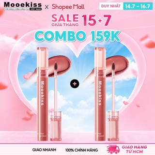 [KOL] Combo 2 Son Bóng Dạng Lỏng Mooekiss Tint Bóng Căng Mọng Môi Dưỡng Ẩm Giữ Màu Lâu Trôi 12H Chính Hãng S01