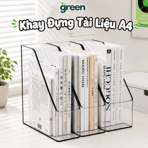 Khay đựng tài liệu A4 trong suốt để bàn, Kệ đựng sách vở gọn gàng bằng nhựa Acrylic cứng cáp