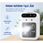 Máy làm mát không khí mini di động để bàn với cổng USB, hai tốc độ quạt, chức năng tạo ẩm và làm mát.