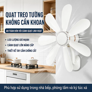 Kaiyo Quạt treo tường 5/7 cánh treo nhà vệ sinh quạt tránh nóng quạt điện gắn tường nhà bếp không Quạt giường nhỏ