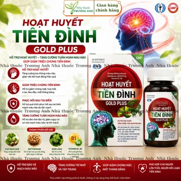 Hoạt huyết tiền đình gold plus. Hoạt huyết dưỡng não giảm đau đầu chóng mặt, ngủ k ngon giấc, trí nhớ kém. Hộp 30 viên
