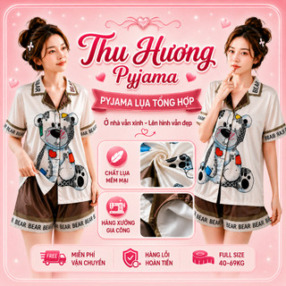 [MẪU HÈ] Bộ Đồ Ngủ Nữ Mặc Nhà Thu Hương Pijama Cổ Y Hiện Đại Chất Lụa Mềm Mại Full Size 40-69kg