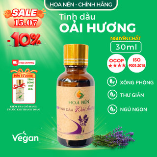 Tinh dầu Oải Hương (lavender) nguyên chất 30ml, 10ml - Hoa Nén - Xông phò.ng, thư giãn, ngủ ngon