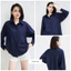 Áo sơ mi nữ GILLEE sơ mi xanh đen dáng oversized, sơ mi form rộng cao cấp thoáng khí thấm hút tốt FAS291.