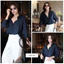 Áo sơ mi nữ GILLEE sơ mi xanh đen dáng oversized, sơ mi form rộng cao cấp thoáng khí thấm hút tốt FAS291.
