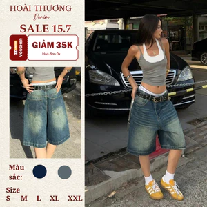 Quần Short Jeans lửng thấp cạp trễ phong cách street, cá tính, hàn quốc có bigsize