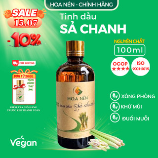 Tinh dầu Sả Chanh nguyên chất 100ml - Hoa Nén - Hương thơm mát, kh.ử mùi, ẩm mốc, đuổi muỗi.