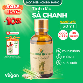 Tinh dầu Sả Chanh nguyên chất 30ml - Hoa Nén - Hương thơm mát, khử mùi, ẩm mốc, đuổi muỗi