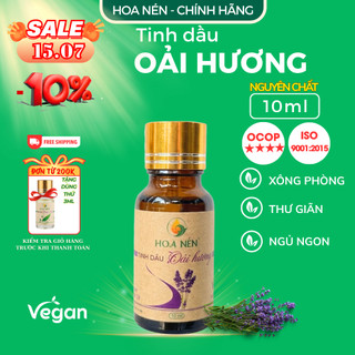Tinh dầu Oải Hương (lavender) nguyên chất - Hoa Nén - Thơm quý phái, ngủ ngon, đuổi muỗi - 10ml