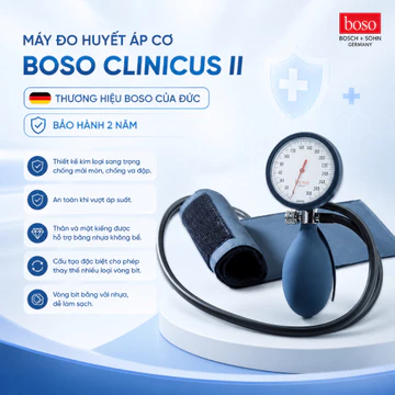 Máy Đo Huyết Áp Cơ Boso Clinicus II - Mặt Đồng Hồ 60mm | Bảo Hành 2 Năm | Nhập Khẩu Chính Hãng Đức