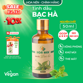 Tinh dầu Bạc Hà nguyên chất - Hoa Nén - Hương thơm mát, đuổi muỗi, đuổi chuột - 50ml