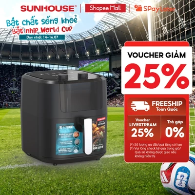 Nồi chiên không dầu 9L Sunhouse SHD4037 - Công nghệ Rapid Air 360 độ - Chống dính Whitford siêu bền