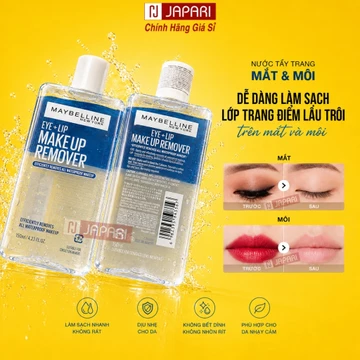 Nước Tẩy Trang Mắt Môi Maybelline Eye & Lip 150ml CHÍNH HÃNG - Nước Dầu Tẩy Trang Làm Sạch Makeup - Japari
