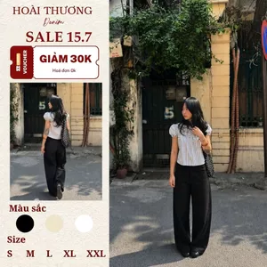 Quần Jean Nữ Ống Suông Cạp Cao Ống Rộng Form Đẹp Tôn Dáng Che Khuyết Điểm Tốt