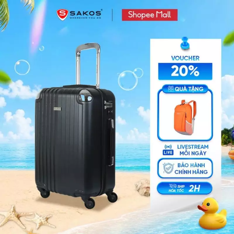 Vali Kéo Nhựa Du Lịch SAKOS SAPPHIRE Z22 Size S (20inch) Dòng Cao Cấp Xách Tay Cabin Khóa TSA — ảnh 1