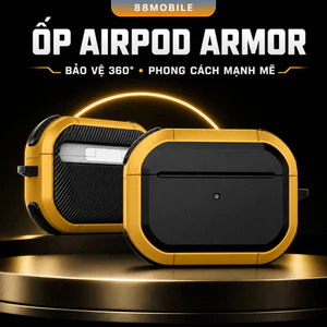 Vỏ Bảo Vệ Case AirPod Armor Sạc Không Dây, Chống Sốc, Chống Trượt 1/2/3/4/Pro 2/Pro 3 I 88Mobile