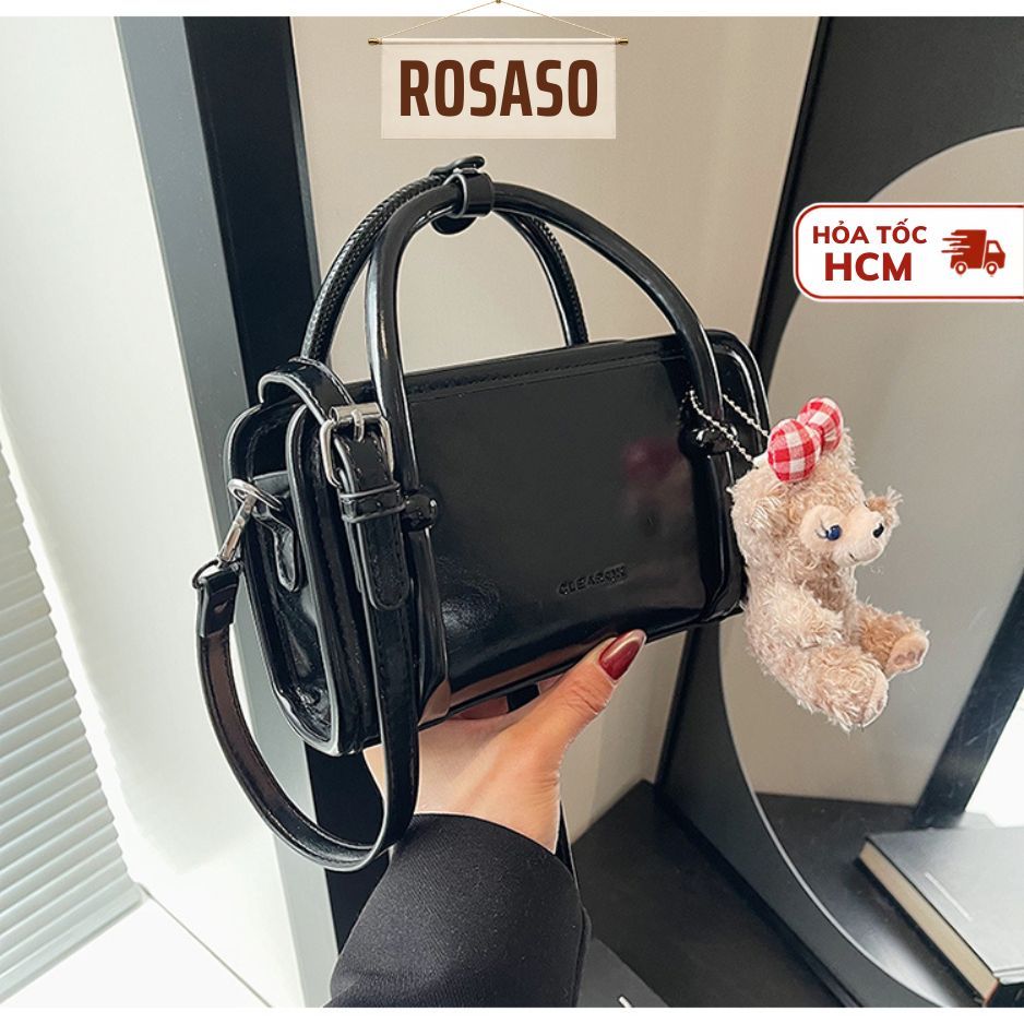 Túi xách nữ ROSASO cầm tay đeo vai đeo chéo đẹp đi làm khóa kéo đẹp cầm tay basic đi chơi TX179