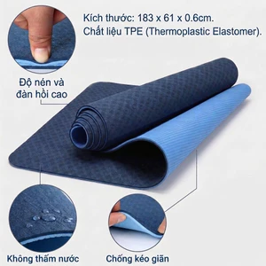 Thảm Tập Yoga ALEX MAT 2 LỚP 6MM - chất liệu TPE, dày 6mm | (TẶNG KÈM TÚI ĐỰNG THẢM)