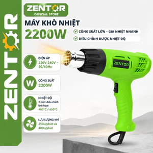 Máy khò nhiệt, thổi hơi nóng màng co 2200W Zentor Chính hãng - Khò thực phẩm, mối hàn gia nhiệt nhanh an toàn