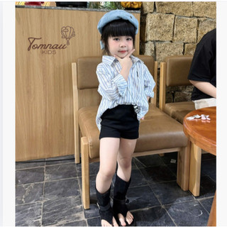 A902-[tomnaukids] Áo sơ mi Sọc thêu thỏ cho Mẹ và bé size từ 9-65Kg