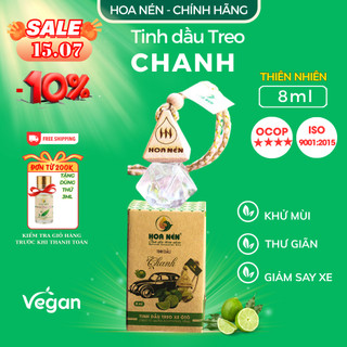 Tinh dầu Treo Chanh nguyên chất - Hoa Nén - Thơm dịu, khử mùi, giảm say xe - 8ml