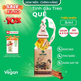 Tinh dầu treo xe Quế nguyên chất - Hoa Nén - Khử mùi, thư gi.ãn, giảm say xe - 8ml