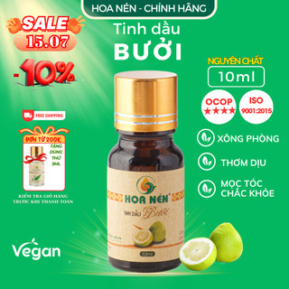 Tinh dầu Bưởi nguyên chất - Hoa Nén - Thơm dịu, mọc tóc, thư giãn, khử mùi, xông phòng - 10ml