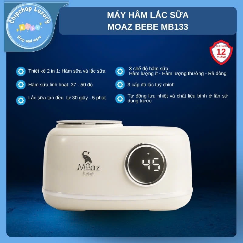 Máy hâm lắc sữa moaz bébé mb133 (không dùng nước) bảo hành chính hãng 12 tháng chipchop luxury