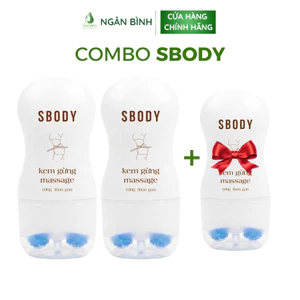 Combo kem gừng massage SBODY Ngân Bình chính hãng hỗ trợ làm thon gọn săn chắc vóc dáng 100g