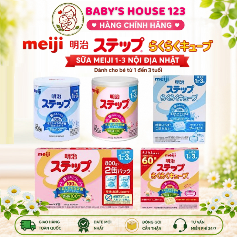 CHÍNH HÃNG] Sữa Meiji 1-3 - Meiji Step Milk Nhật Bản - Hộp 800g – Dành cho bé từ 1 đến 3 tuổi – Mẫu mới 2025