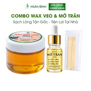 Combo wax lông sáp wax veo lạnh 175g và serum mỡ trăn 10ml Ngân Bình tẩy sạch lông tại nhà