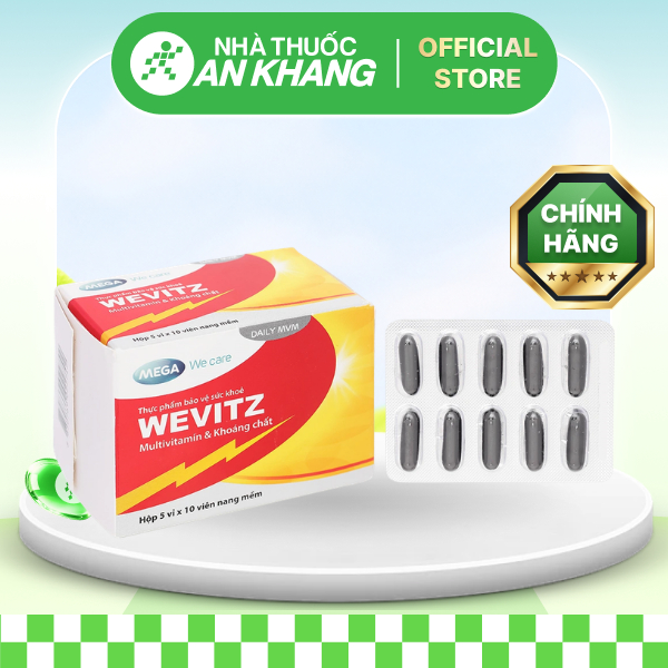Wevitz bổ sung vitamin, tăng đề kháng hộp 50 viên [Nhà Thuốc An Khang - Chính Hãng 100%]