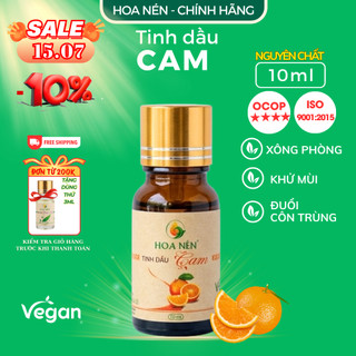 Tinh dầu Cam nguyên chất - Hoa Nén - Hương thơm ngọt, khử mùi, giảm ẩm mốc, đuổi muỗi - 10ml