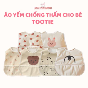 Yếm Vải Ăn Dặm Chống Thấm Totties Có Máng Hứng Cho Bé, Yếm Chống Thấm Chất Liệu Polyester