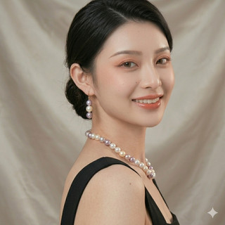 [N1074] Vòng Cổ Dây Chuyền Ngọc, Chuỗi Hạt Ngọc Trai Nhân Tạo Mix Trắng Tím Vàng Sang Trọng - DAISYN