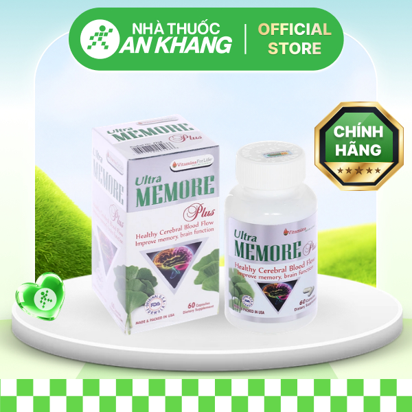 Ultra Memore Plus tăng cường hoạt động não, cải thiện trí nhớ chai 60 viên [Nhà Thuốc An Khang - Chính Hãng 100%]