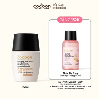 Sữa Chống Nắng Vô Cơ Sen Hậu Giang - Tone up Beige Cocoon 15ml