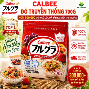 【TOP GRANOLA】Ngũ cốc Calbee Đỏ Ăn Kiêng Giảm Cân Nhật Bản Mix Sữa Chua Trái Cây Ăn Sáng 700G NUTRION