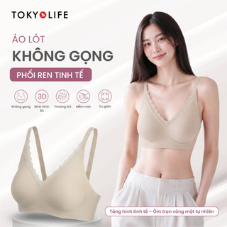 [NEW 2026] Áo Lót Nữ Không Gọng TOKYOLIFE Đệm 1.5cm Thoáng Khí Nâng Ngực Nhẹ Phối Ren 40006070