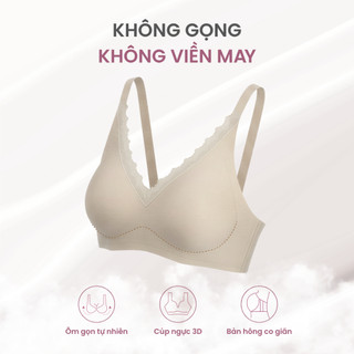 [NEW 2026] Áo Lót Nữ Không Gọng TOKYOLIFE Đệm 1.5cm Thoáng Khí Nâng Ngực Nhẹ Phối Ren 40006070