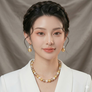 [N1053] Vòng Cổ, Chuỗi Hạt, Dây Chuyền Ngọc Nhân Tạo Mix Vàng Trắng Xám Sang Trọng Cho Nữ - DAISYN