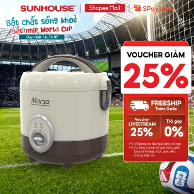 Nồi cơm điện 1.8L Sunhouse Mama SHD8667 - Dung tích 1.8L phù hợp 4-6 người - Chống dính Ceramic - Đa chức năng