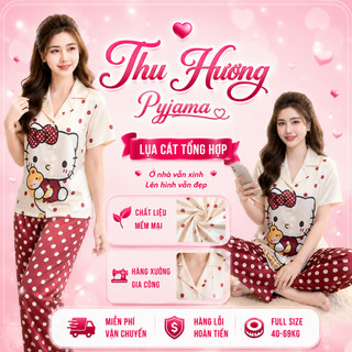 [DEAL SIÊU HOT] Bộ Đồ Pijama Mặc Nhà Lụa Mềm Mịn Thoáng Mát Form Chuẩn Dễ Mặc Full Size 40-69kg